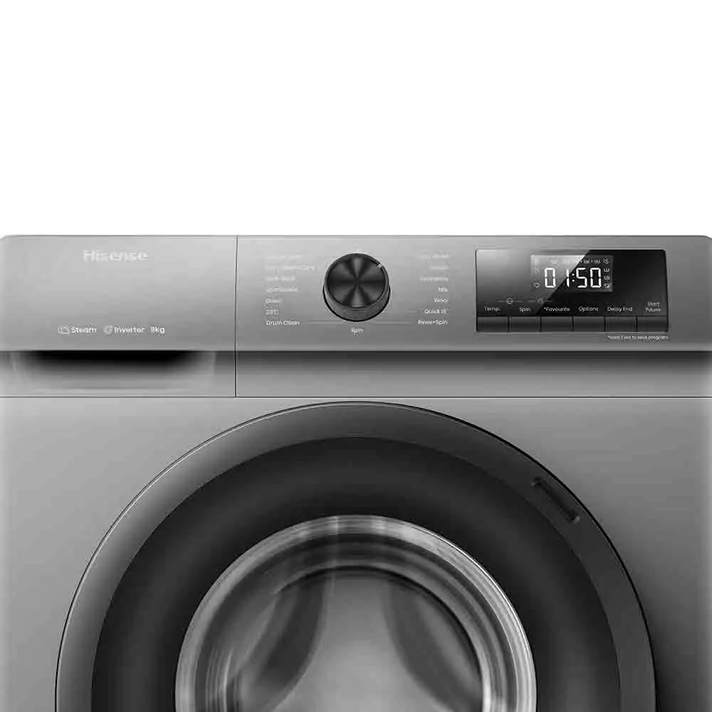 MACHINE A LAVER HISENSE 8KG INVERTER FRONT LOAD GRIS WFQP8014EVMT – Image 3